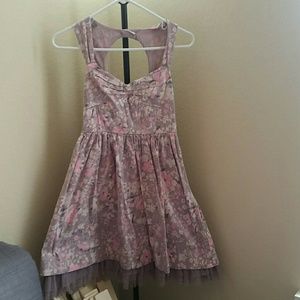 Free People Lilac Floral Dress with Tulle
